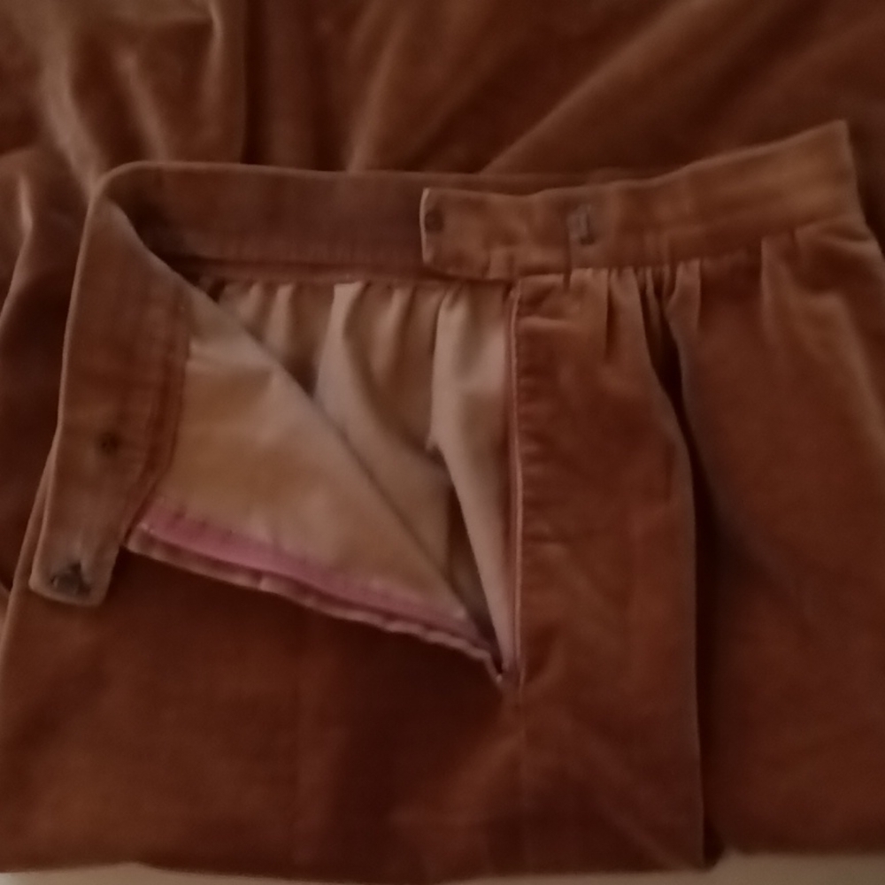 Suit by Prophecy EUC caramel brown velveteen VTG from 1970s skirt and blazer - Picture 11 of 16